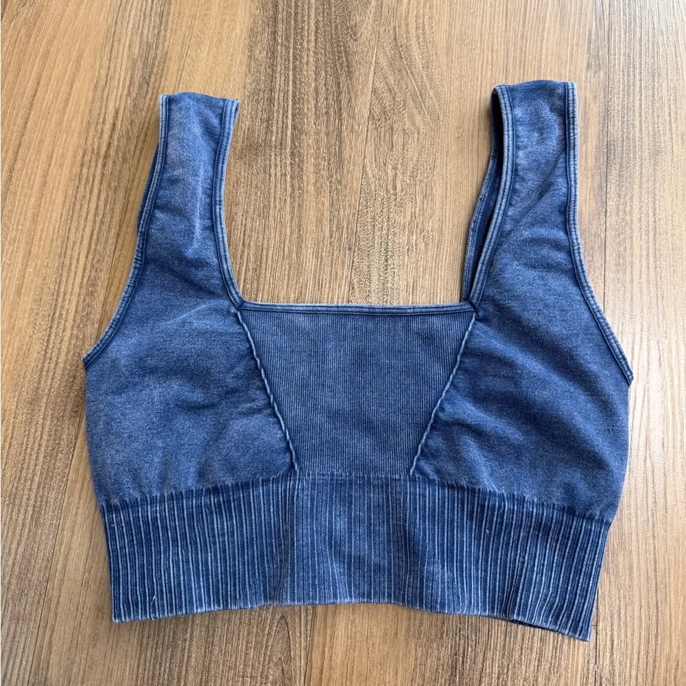 Free People $126 FP Movement Good Karma Deep Navy Blue Sports Bra‎ Leggings Set